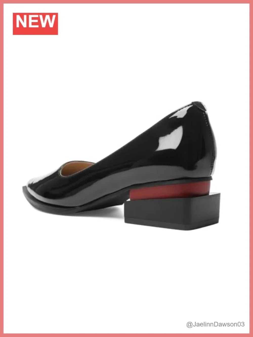 Womens Pointed Toe Low Heel Pumps faux leather Block Heel Slip On